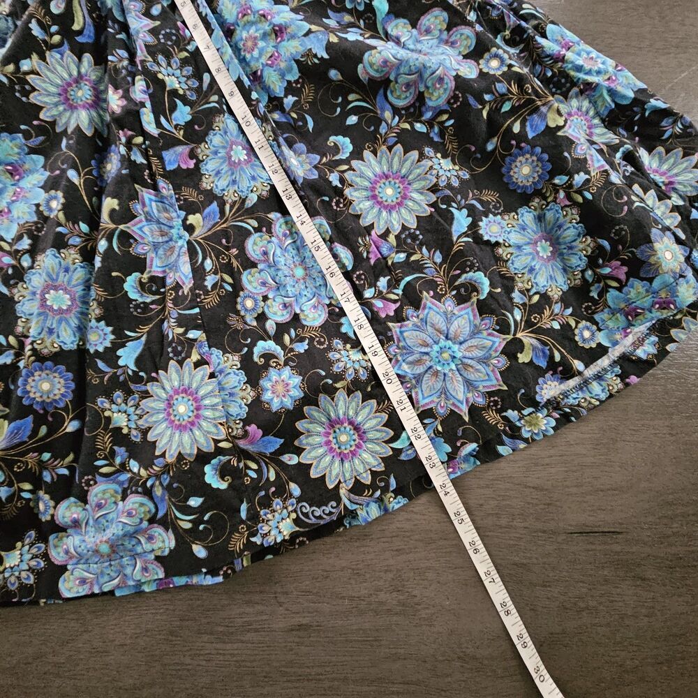 ModCloth Womens S A-line Skirt Dark Floral Blue Pockets Retro Rockabilly Lined - Picture 7 of 8